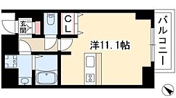 プレサンス鶴舞公園セラヴィ ワンルームの間取図画像