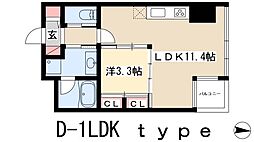 GKfanレジデンス ワンルームの間取図画像