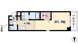 丸の内エンブルコート 1Kの間取図画像