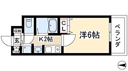 プレサンス名古屋城前 1Kの間取図画像