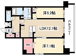 L'ENVOLMEIEKI 2LDKの間取図画像