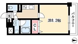 コンセール葵 1Kの間取図画像