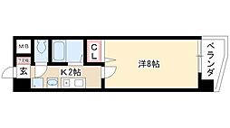 ヒルズ新栄 1Kの間取図画像