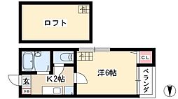 ミューザ松原町 1Kの間取図画像