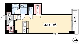 ロイヤルパークス千種 ワンルームの間取図画像