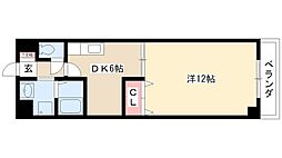 ドゥ・カンパーニュ 1DKの間取図画像