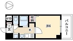 プレサンスナゴヤ桜通ビッグビート 1Kの間取図画像