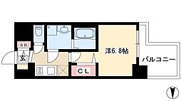 プレサンス錦プレミアム 1Kの間取図画像