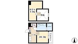 LaLuce烏森 1Kの間取図画像