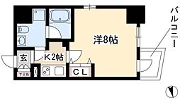 アクアヒルズ 1Kの間取図画像