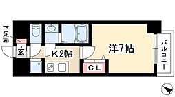 プレサンス鶴舞公園セラヴィ 1Kの間取図画像