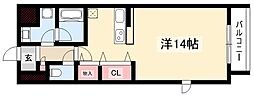 ロイヤルヘリテージ ワンルームの間取図画像