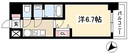 アステリ鶴舞エーナ 1Kの間取図画像