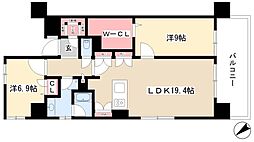 ロイヤルパークス千種 2LDKの間取図画像