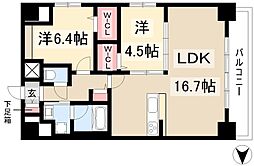 パークゲート栄白川 2LDKの間取図画像