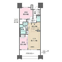 ザ・パークハウス名古屋 2LDKの間取図画像