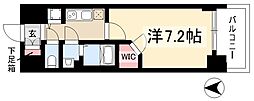 プレサンス名古屋グロウ 1Kの間取図画像