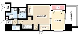 プレミアムコート大須 1LDKの間取図画像