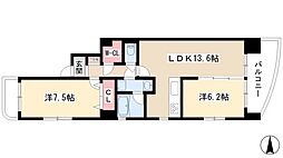 さくらヒルズフジミ 2LDKの間取図画像
