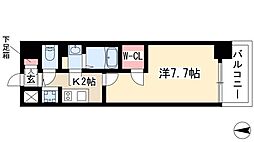 プレサンス新栄町ギャラント 1Kの間取図画像