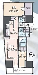築後未入居「オープンレジデンシア笹塚」 2LDKの間取図画像