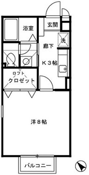 アメジストセージ ｜埼玉県川越市大字砂(賃貸アパート1K・2階・26.76㎡)の写真 その2