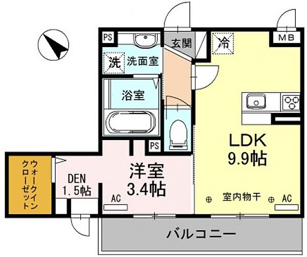 フェリーチェ上福岡 ｜埼玉県ふじみ野市西１丁目(賃貸アパート1LDK・3階・37.89㎡)の写真 その2