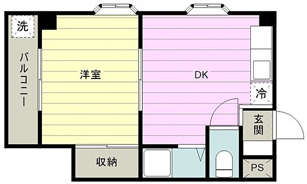 アリーナハイツ ｜埼玉県富士見市鶴馬３丁目(賃貸マンション1DK・3階・26.68㎡)の写真 その2