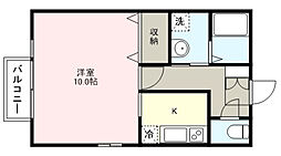アメジストセージ 1階1Kの間取り