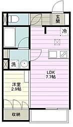 My Style vintage みずほ台 3階ワンルームの間取り