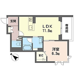 アヴニールふじみ野 1LDKの間取図画像
