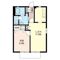 アーデル富士見台 1LDKの間取図画像