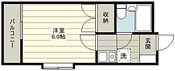 オークタウンズ 1Kの間取図画像
