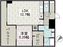 ソライエアイル新河岸 1LDKの間取図画像