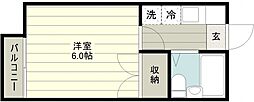 清水町一番館 1Kの間取図画像