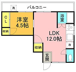 グロリアスマンション一号館 1LDKの間取図画像