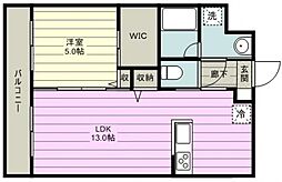 フェリシア 1LDKの間取図画像