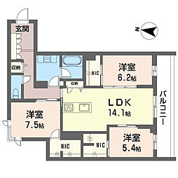 グレイス 3LDKの間取図画像