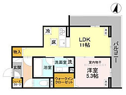 ウエストスクエア 101 1LDKの間取図画像