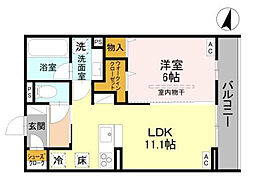 ウエストスクエア 102 1LDKの間取図画像