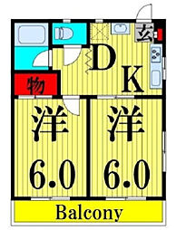 スプレンダーズ 2DKの間取図画像
