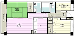 ソルティブラン鶴瀬 2SLDKの間取図画像