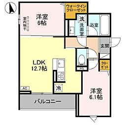 川越市砂新田3丁目アパート 2LDKの間取図画像