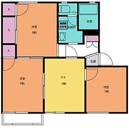 ヴィラロイヤル上福岡D 3DKの間取図画像