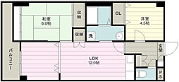 クレストみずほ台 2LDKの間取図画像