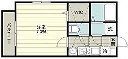 ベストステージHAPPINESS 1Kの間取図画像
