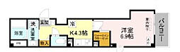 LUSSO VITA 304 1Kの間取図画像