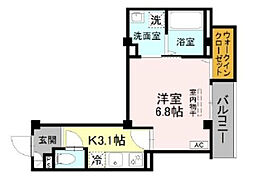 LUSSO VITA 503 1Kの間取図画像