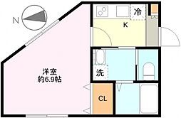 CASA RIO 1Kの間取図画像
