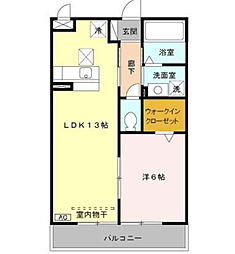 サンジュネス 1LDKの間取図画像